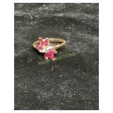 14 kt Gold Ring with Ruby and Diamonds