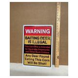 Humorous Metal Sign 'Baiting Deer is Illegal'