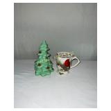 Green Ceramic Tree and Cracker Barrel Mug