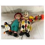 Assorted Plush and Vintage Doll Toys