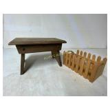 Wooden Table and Picket Fence Crate