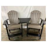 POLYWOOD DECK CHAIRS WITH REMOVABLE TABLE