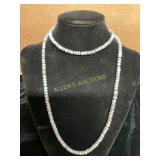 Sterling Silver Necklace with Faceted Beads