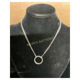 Silver Multi-Strand Necklace with Pendant