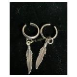 Sterling Silver Hoop Earrings with Pendants