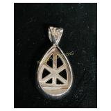 Sterling Silver Teardrop Pendant with Openwork