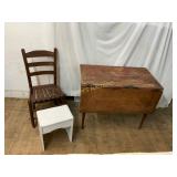 Wood Drop-Leaf Project Table with Accessories