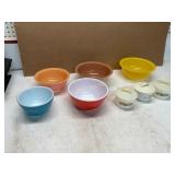4 Pyrex and 3 Corning Ware Bowls
