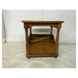 Wooden Magazine Rack with Glass Top