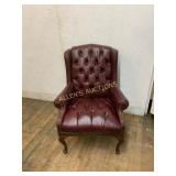 Tufted Burgundy Wingback Chair