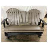 POLYWOOD GLIDER WITH FOLD DOWN TABLE