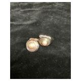 Sterling Silver Cuff Links with Pearl Accents