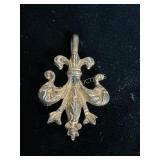 Silver Fleur-de-Lis Pendant Brooch
