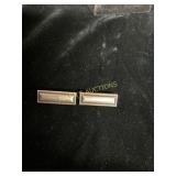 Rectangular Silver Pin Pair