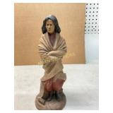 Ceramic Figurine of Seated Woman with Shawl