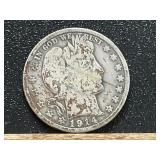 1914 Barber Silver Half Dollar