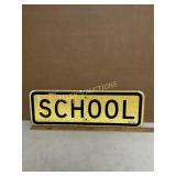 Yellow Reflective Metal School' Sign