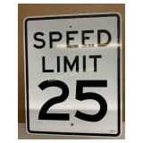 Reflective Aluminum Speed Limit Sign, 25 MPH