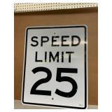Reflective Metal Speed Limit 25 Sign