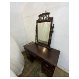 Wood Vanity Desk with Adjustable Mirror
