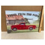 Farm-Themed Wall Decor with Red Truck Design