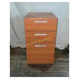 Teknion 3 Drawer Wood Filing Cabinet