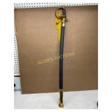 Brass-Hilt Sword with Etched Blade and Sheath