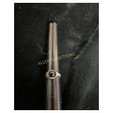 14 kt Gold Ring with Black Stone and Diamonds