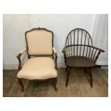 2 Wooden Armchairs Windsor Design