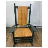 Wood and Woven Cane Rocking Chair