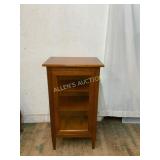 Wood Cabinet With Glass Door and Shelves
