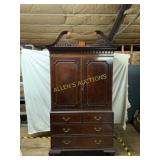 Mahogany Chippendale-Style Wardrobe Cabinet