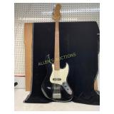 Black Electric Bass Guitar with Maple Neck
