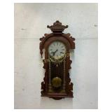 Wooden Wall Clock With Glass Door