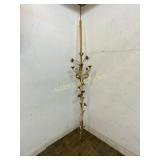 Gilded Metal Floor Lamp with Glass Shades