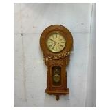 Carved Wood Wall Clock with Pendulum, 57´´