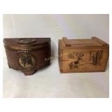 Woven Wood and Brass Lidded Containers