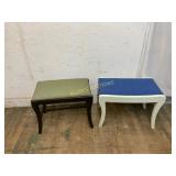 2 Upholstered Benches with Curved Legs