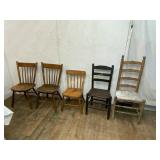 5 Wood Chairs with Varied Designs