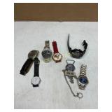 Seven Mixed Watches and Fob