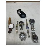 Eight Wristwatches with Mixed Bands