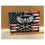 Metal Sign Featuring 2nd Amendment Design