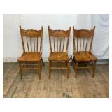 3 Wooden Spindle-Back Chairs