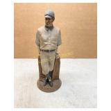 Painted Ceramic Baseball Player Figurine