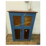 Painted Cabinet with Tin Panels