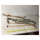 Wooden Canes, Bow, and Arrow Holder