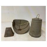 Three Vintage Metal Farm Items