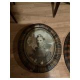 Oval Frame with Portrait and Glass Panel