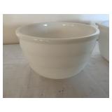 Set of Two White Milk Glass Mixing Bowls