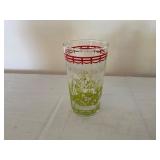 Glass Beverage Set with Red and Green Decoration